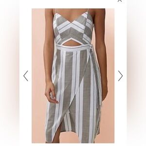 Express Olive and Cream Dress